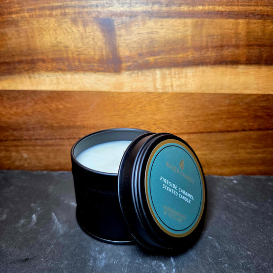 Fireside Caramel Scented Tinned Candle