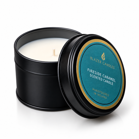 Fireside Caramel Scented Tinned Candle
